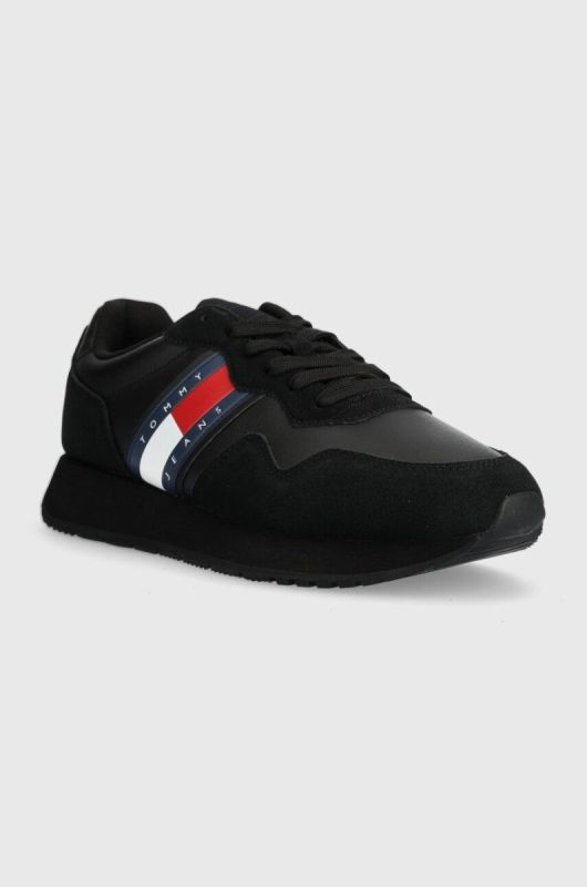Шкіряні кросівки Tommy Jeans TJM MODERN RUNNER колір чорний EM0EM01316 фото 2