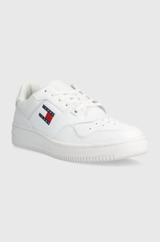 Шкіряні кросівки Tommy Jeans TJM RETRO BASKET ESS колір білий EM0EM01395 фото 2
