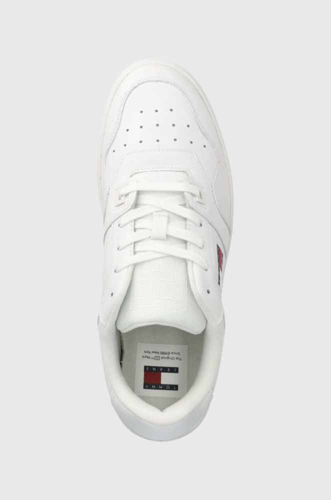Шкіряні кросівки Tommy Jeans TJM RETRO BASKET ESS колір білий EM0EM01395 фото 4