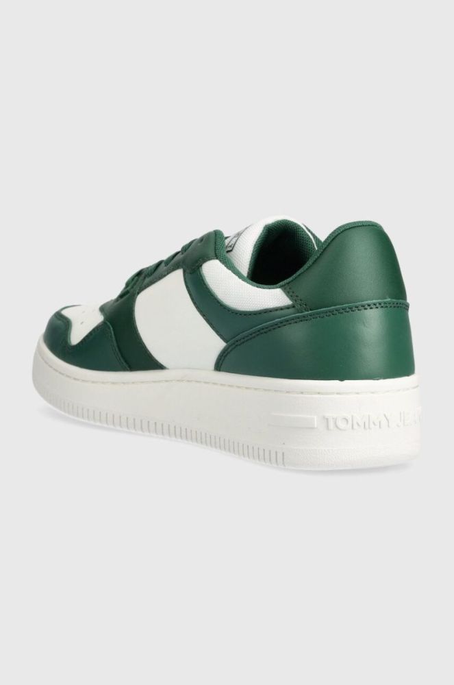 Шкіряні кросівки Tommy Jeans TJM RETRO BASKET ESS колір зелений EM0EM01395 фото 3