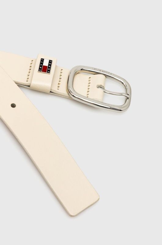 Шкіряний ремінь Tommy Jeans жіночий колір бежевий (3681812) фото 2