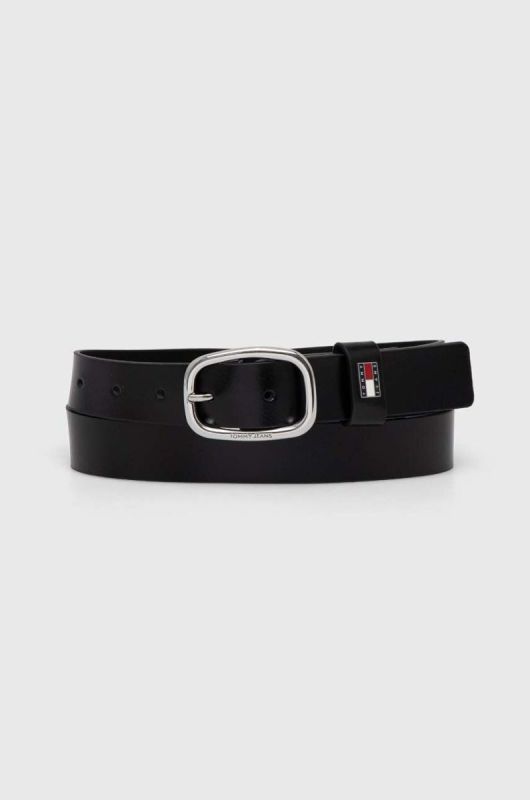 Шкіряний ремінь Tommy Jeans жіночий колір чорний (3681817)