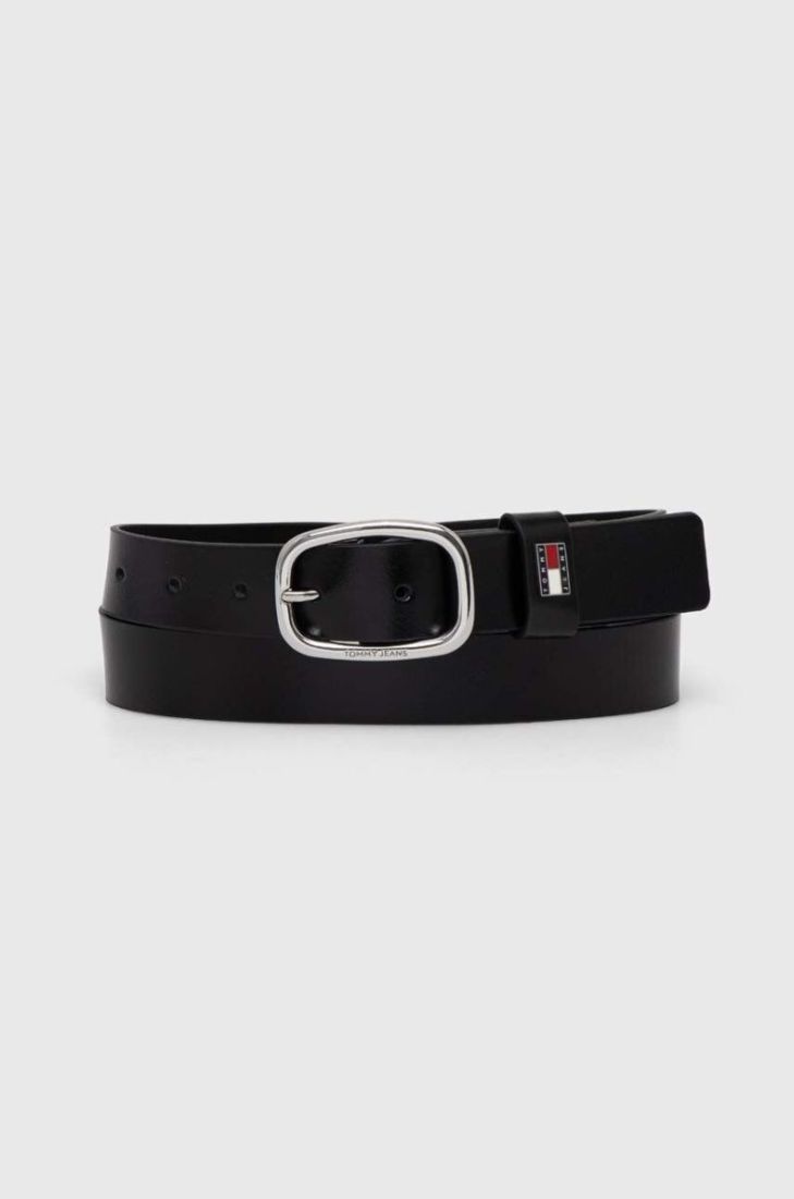 Шкіряний ремінь Tommy Jeans жіночий колір чорний (3681817)