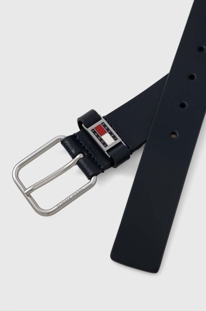 Шкіряний ремінь Tommy Jeans чоловічий колір синій (3681848) фото 2