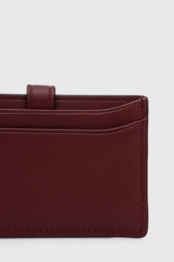 Шкіряний чохол на банківські карти Polo Ralph Lauren колір бордовий фото 2