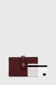 Шкіряний чохол на банківські карти Polo Ralph Lauren колір бордовий