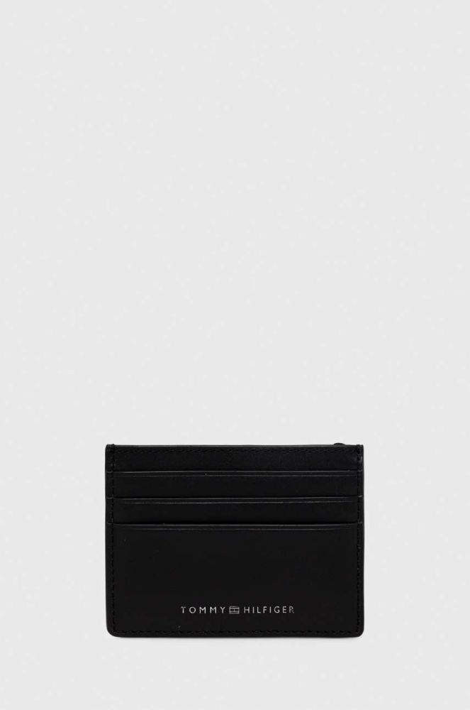Шкіряний чохол на банківські карти Tommy Hilfiger колір чорний (3691840)