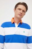 Бавовняний лонгслів Polo Ralph Lauren візерунок колір блакитний (3691872)
