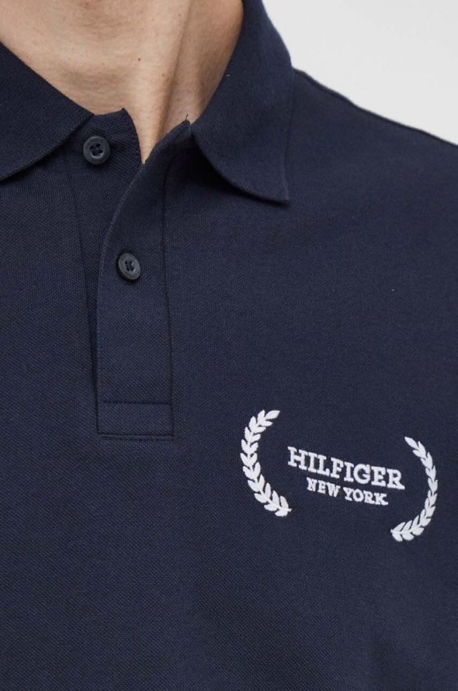 Бавовняне поло Tommy Hilfiger колір синій з аплікацією (3681932) фото 5