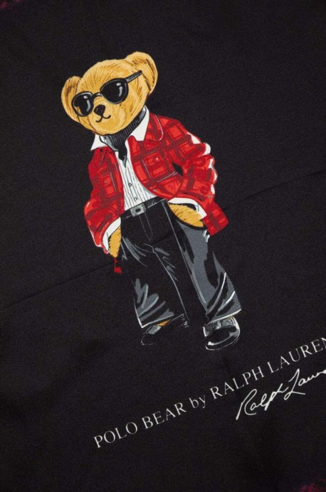 Шовкова хустка на шию Polo Ralph Lauren колір чорний візерунок фото 3