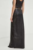 Шкіряна спідниця Gestuz колір чорний maxi олівець (3687398)