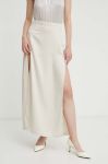 Спідниця Bruuns Bazaar колір бежевий midi пряма Спідниця Bruuns Bazaar колір бежевий midi пряма