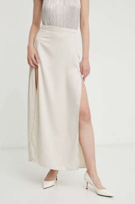 Спідниця Bruuns Bazaar колір бежевий midi пряма