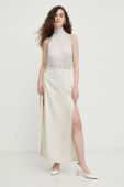 Спідниця Bruuns Bazaar колір бежевий midi пряма