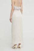 Спідниця Bruuns Bazaar колір бежевий midi пряма
