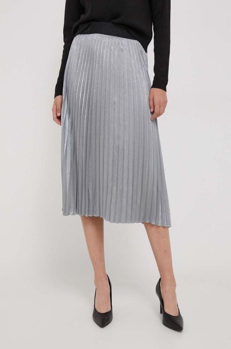 Спідниця Dkny колір срібний midi розкльошена