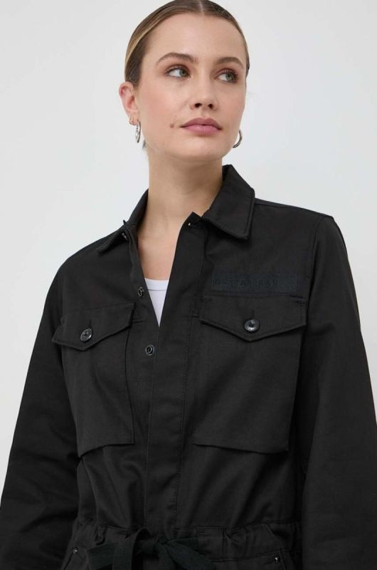 Бавовняний комбінезон G-Star Raw колір чорний з бавовни з коміром фото 2