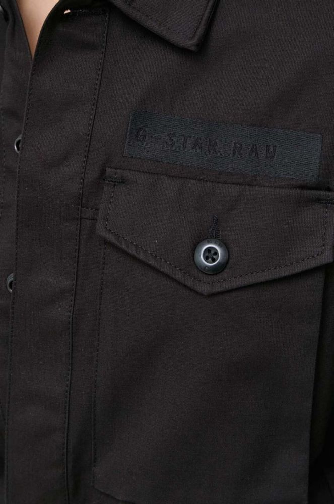 Бавовняний комбінезон G-Star Raw колір чорний з бавовни з коміром фото 6