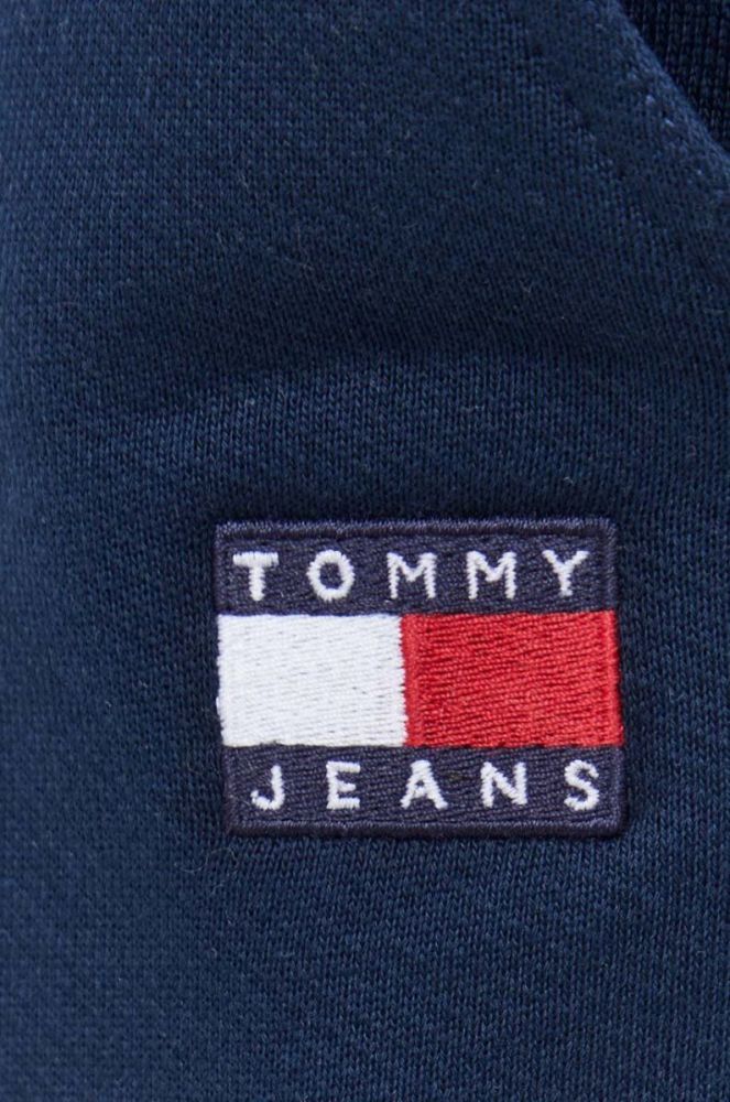 Бавовняні спортивні штани Tommy Jeans колір синій однотонні фото 4