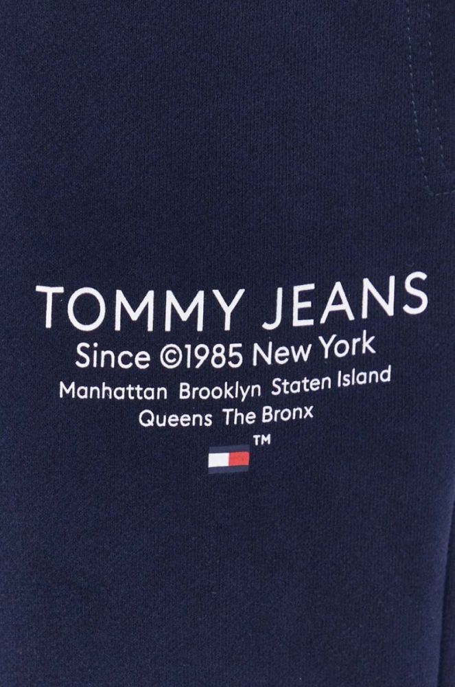 Бавовняні спортивні штани Tommy Jeans колір синій з принтом (3693761) фото 4