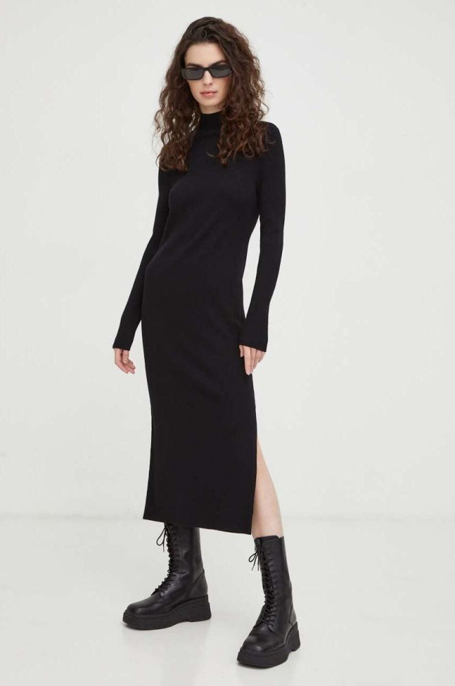 Сукня Marc O'Polo колір чорний midi облягаюча (3630743)