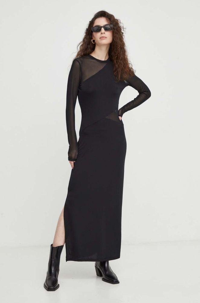 Сукня Bruuns Bazaar колір чорний maxi облягаюча