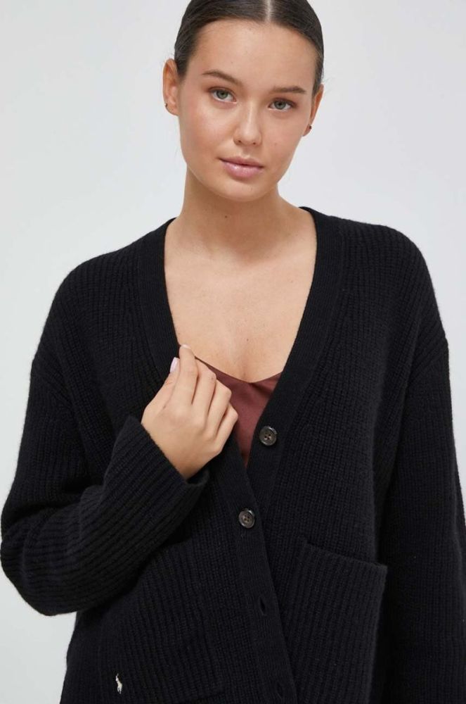 Вовняний кардиган Polo Ralph Lauren колір чорний (3648700) фото 4