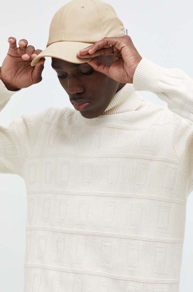 Светр G-Star Raw чоловічий колір бежевий гольф фото 4