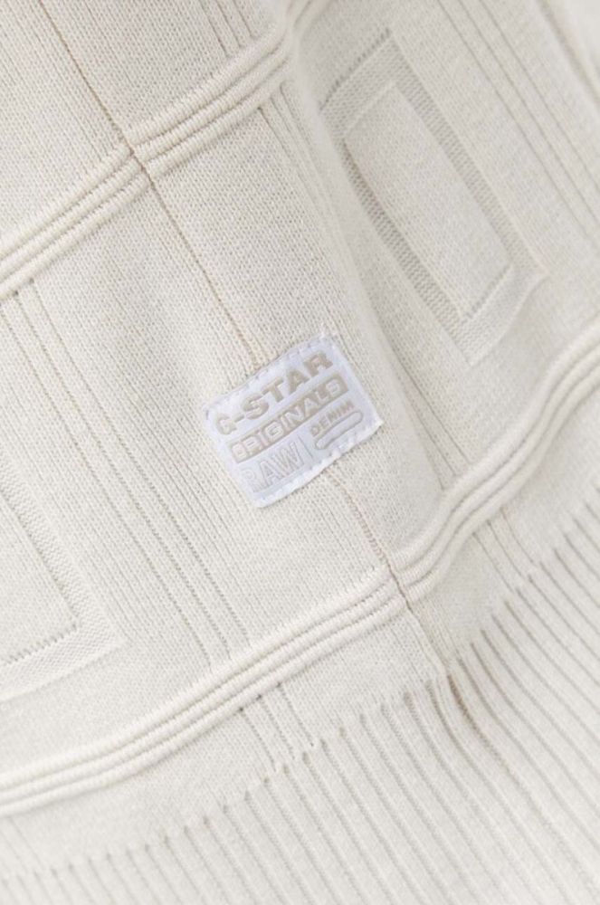 Светр G-Star Raw чоловічий колір бежевий гольф фото 6