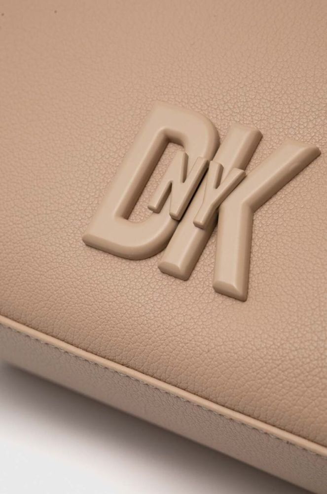 Шкіряна сумочка Dkny колір бежевий (3635676) фото 4