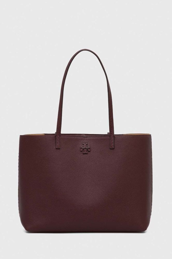 Шкіряна сумочка Tory Burch колір бордовий (3689505)