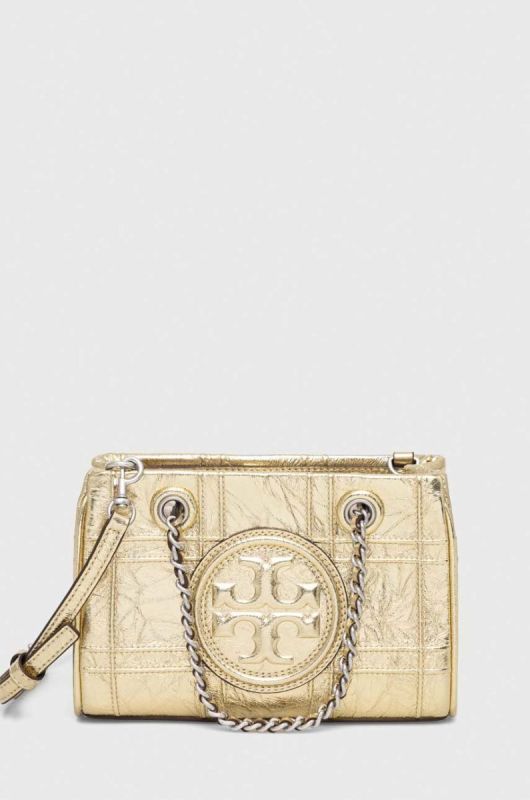 Шкіряна сумочка Tory Burch колір золотий