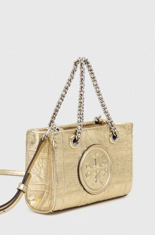 Шкіряна сумочка Tory Burch колір золотий фото 2