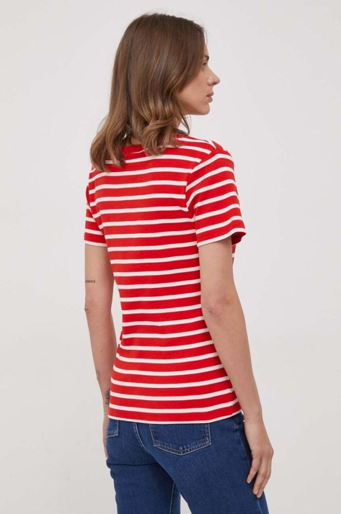 Бавовняна футболка Tommy Hilfiger жіночий колір червоний (3689556) фото 3