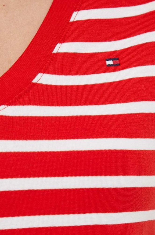 Бавовняна футболка Tommy Hilfiger жіночий колір червоний (3689556) фото 5