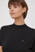 Бавовняна футболка Tommy Hilfiger жіночий колір чорний півгольф