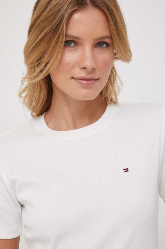 Бавовняна футболка Tommy Hilfiger жіночий колір білий (3689587)