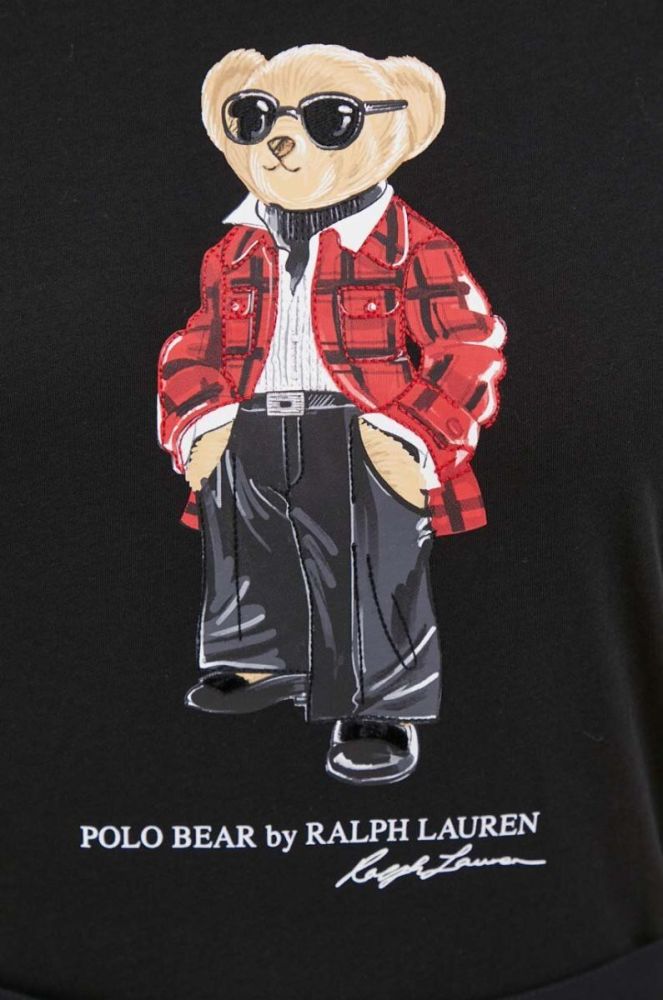 Бавовняна футболка Polo Ralph Lauren жіночий колір чорний фото 5