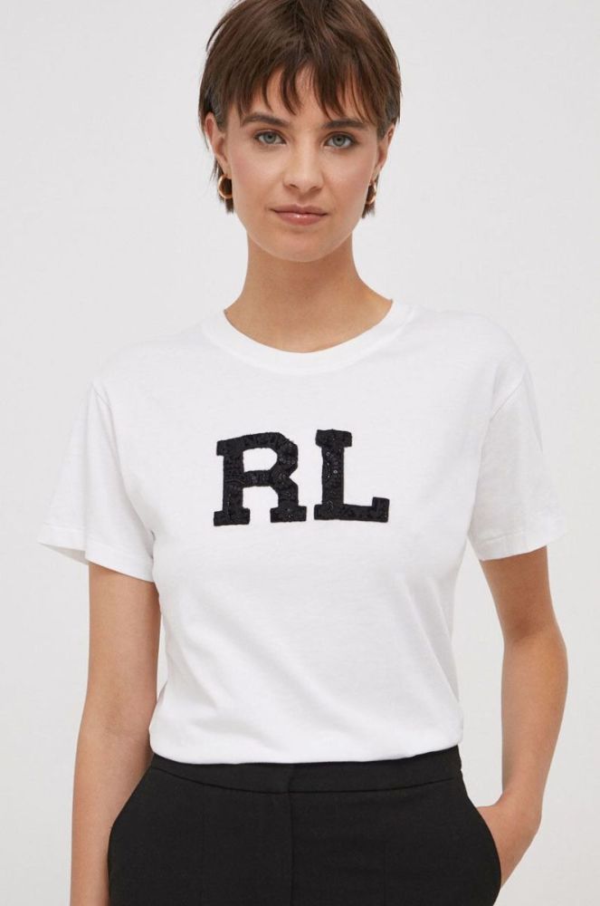 Бавовняна футболка Polo Ralph Lauren жіночий колір білий (3635682) фото 4