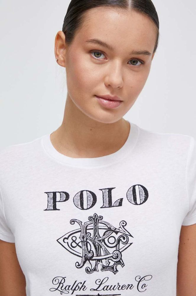 Бавовняна футболка Polo Ralph Lauren жіночий колір білий (3648704)