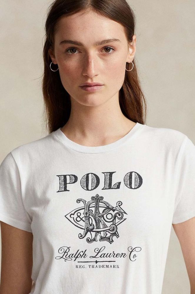 Бавовняна футболка Polo Ralph Lauren жіночий колір білий (3648704) фото 3