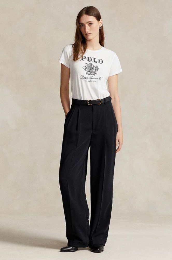 Бавовняна футболка Polo Ralph Lauren жіночий колір білий (3648704) фото 4