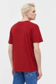 Бавовняна футболка Tommy Jeans чоловічий колір бордовий з аплікацією
