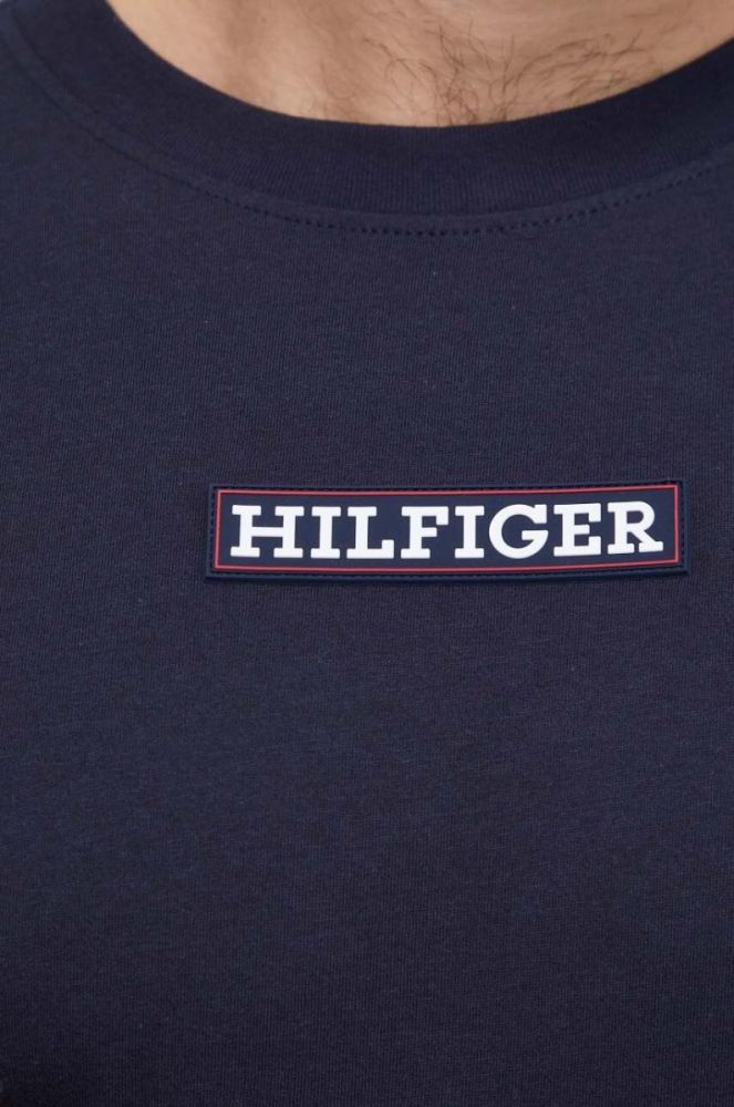 Футболка Tommy Hilfiger чоловічий колір синій з аплікацією фото 4