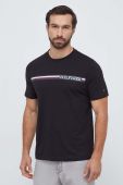 Бавовняна футболка Tommy Hilfiger чоловічий колір чорний з принтом