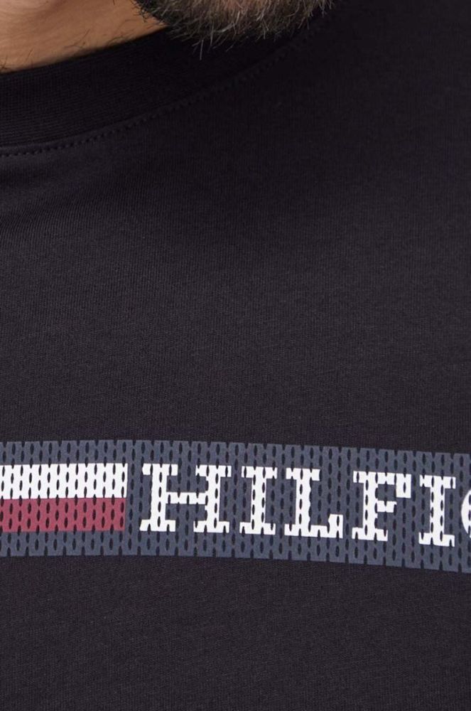 Бавовняна футболка Tommy Hilfiger чоловічий колір чорний з принтом фото 4