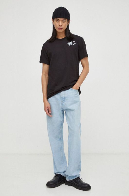 Бавовняна футболка G-Star Raw чоловічий колір чорний з принтом (3654187) фото 2