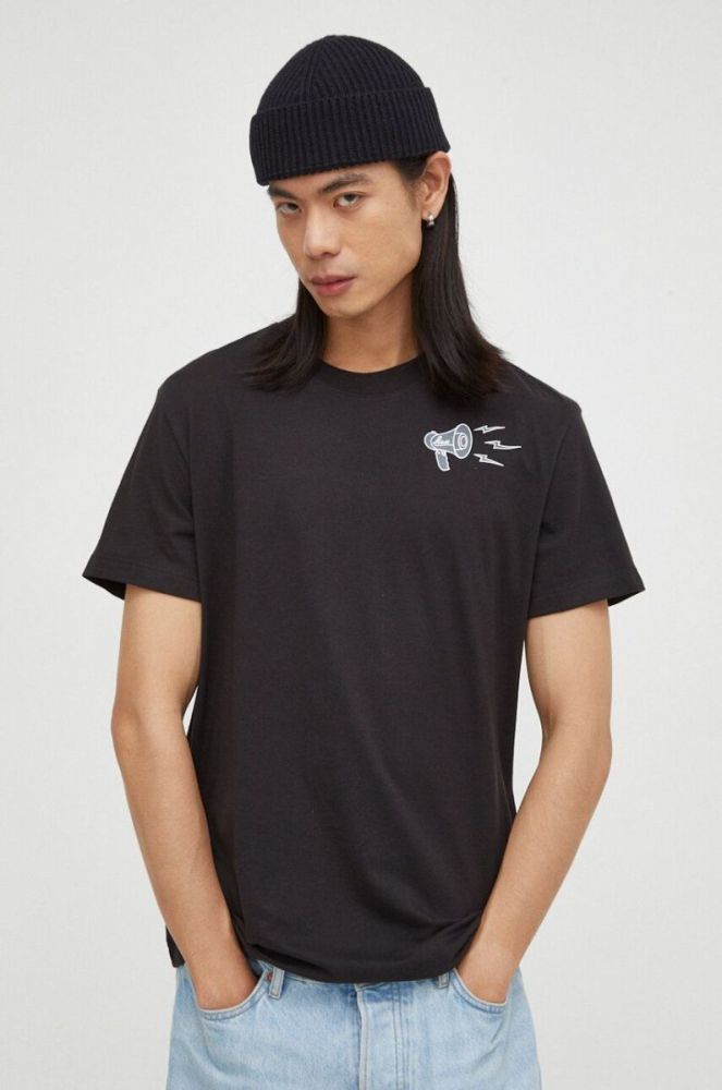 Бавовняна футболка G-Star Raw чоловічий колір чорний з принтом (3654187) фото 4
