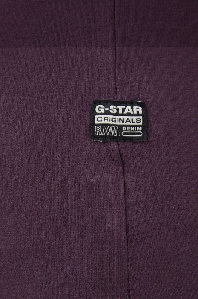 Бавовняна футболка G-Star Raw чоловічий колір фіолетовий з принтом фото 5