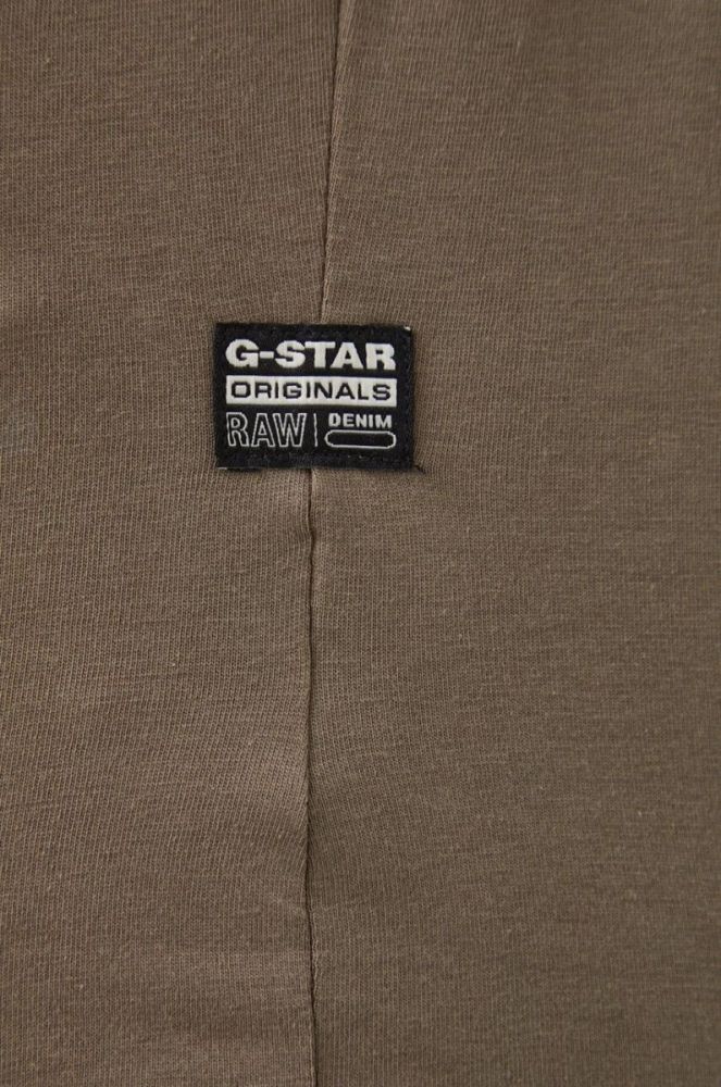 Бавовняна футболка G-Star Raw чоловічий колір бежевий з принтом фото 5